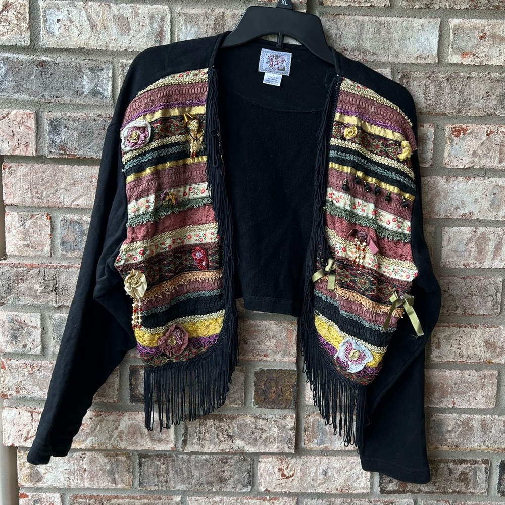 🍒💣 Western style appliqué cropped style sweatshirt